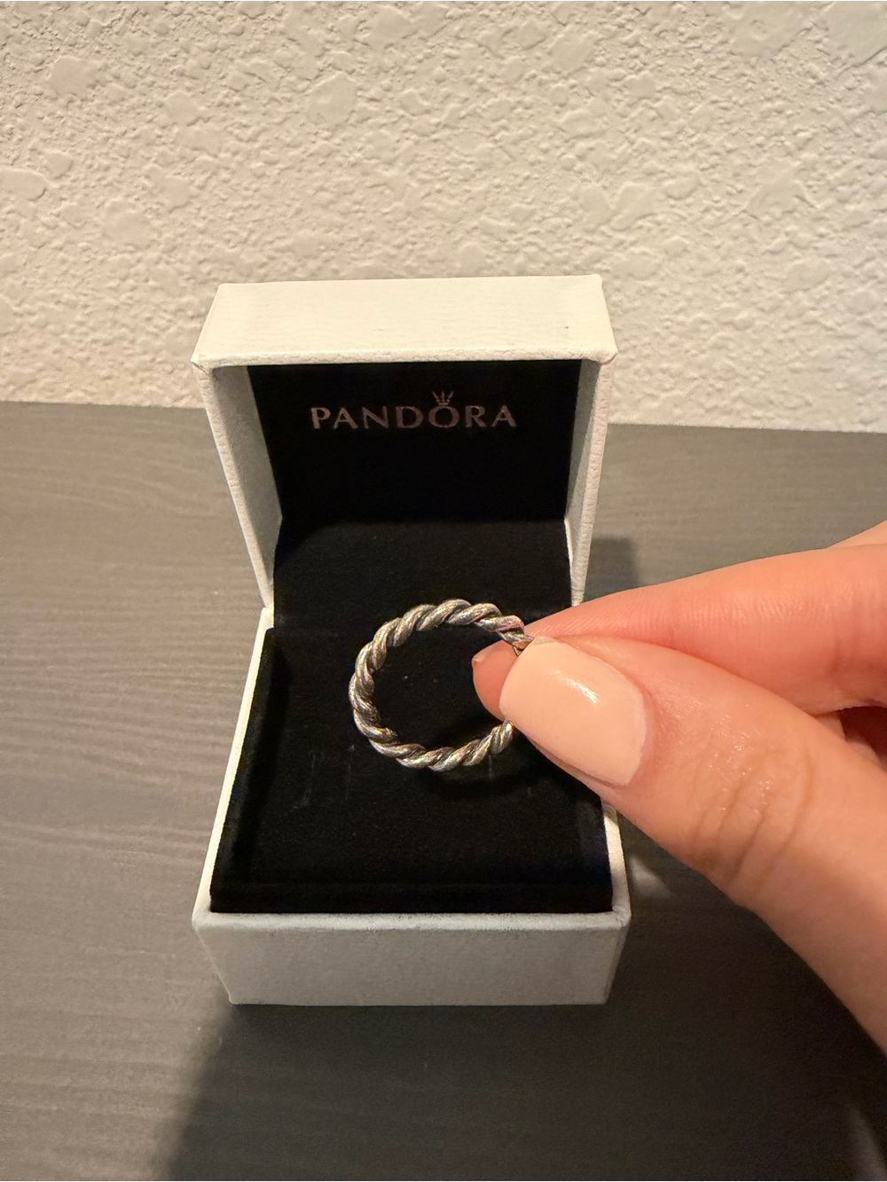 Pandora Silver Twisted Rope Ring